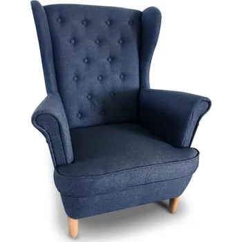 Křeslo Elegantní čalouněné křeslo s prošíváním do obývacího pokoje Ušák - Lebex Meble massimo 414, Rovné Nožičky Buk 80x104 cm