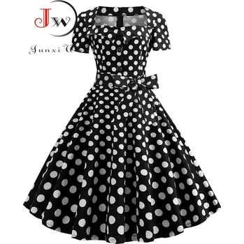 Dámské šaty Retro šaty s krátkými rukávy Velikost: L, Barva (Varianta): 1313-005