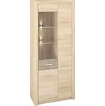 Vitrína Castel - ML Meble Sonoma Světlá / Sonoma Lanýžová 85x201 cm