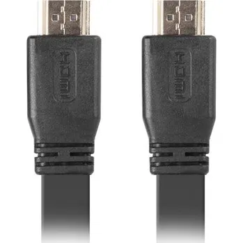 Video kabel LANBERG HDMI M / M 2.0 plochý kabel 0,5m 4K černý CA-HDMI-21CU-0005-BK