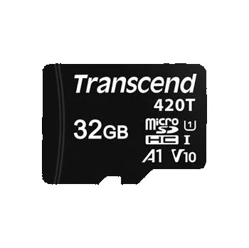 Paměťová karta Transcend 32GB microSDHC420T UHS-I U1 (Class 10) V10 A1 3K P/E paměťová karta, 95MB/s R, 70MB/s W, černá, tray balení TS32GUSD420T