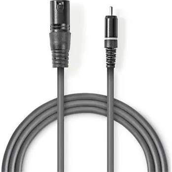 Audio kabel Nedis COTH15205GY15 - XLR Audiokabel | XLR 3pinová Zástrčka – RCA Zástrčka | 1,5 m | Šedá barva COTH15205GY15