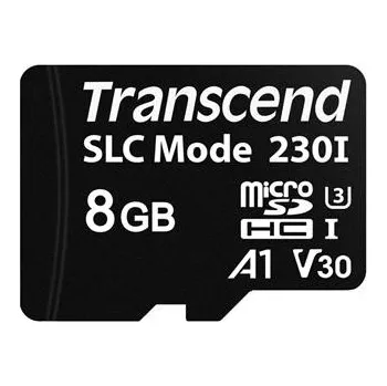 Paměťová karta Transcend 8GB microSDHC230I UHS-I U3 V30 A1 (Class 10) 3D TLC (SLC mode) průmyslová paměťová karta, 100MB/s R, 70MB/s W TS8GUSD230I