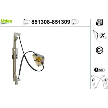 Stahovačka okna Zvedací zařízení oken VALEO 851308