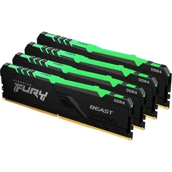 Operační paměť KINGSTON 128GB 3200MHz DDR4 CL16 DIMM (Kit of 4) FURY Beast RGB KF432C16BB2AK4/128