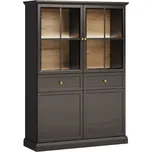 Vitrína Lucca - Gala Meble Černý Grafit-Dub Craft 118.5x164.5 cm