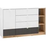 Komoda Torino - ML Meble Bílá/Dub Castello/Grafit 138x86 cm
