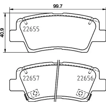 Brzdová destička Sada brzdových destiček, kotoučová brzda HELLA 8DB 355 031-681