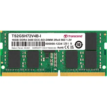 Operační paměť Transcend paměť 16GB Industrial ECC SODIMM DDR4 2400 2Rx8 1Gx8 CL17 1.2V TS2GSH72V4B-I