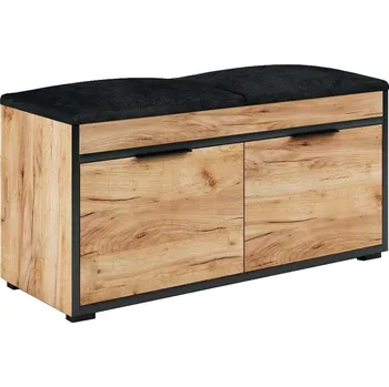 Botník Botník s čalouněným sedákem do předsíně Fala - Agat czrny 100x50 cm