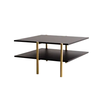 Konferenční stolek Konferenční stolek Rave Solid Wood hnědý 80x80 - CustomForm Černá / Zlatá 80x45 cm