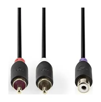 Audio kabel Nedis CABW24020AT02 - Kabel pro Subwoofer | 2x RCA Zástrčka - RCA Zásuvka | 0,2 m | Antracit CABW24020AT02