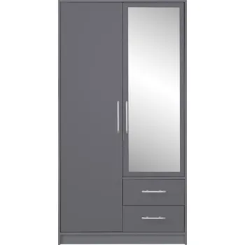 Šatní skříň Šatní skříň Smart se zrcadlem - Meblar antracit 100x190 cm
