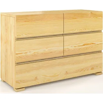 Komoda Borovicová komoda s 5 zásuvkami do ložnice Vestre - Skandica Naturalny 120x81 cm