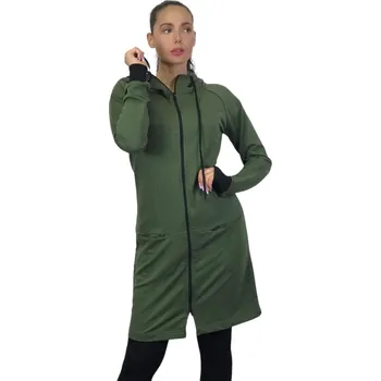 Dámská mikina Dlouhá mikina s zipem Barva: kakki