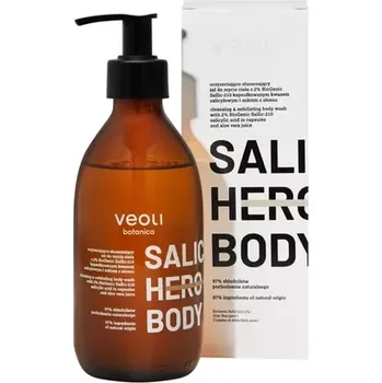 Čistící gel Veoli Botanica Salic Hero Body čisticí a exfoliační gel na mytí těla, 280 ml