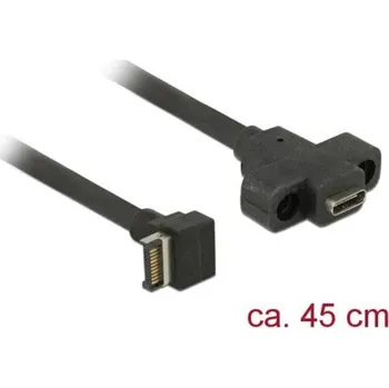Datový kabel Delock Kabel USB 3.1 Gen 2 key A 20 pin samec > USB 3.1 Gen 2 USB Type-C™ samice montáž na panel 45 cm 85326