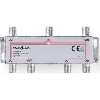 Anténní kabel Nedis SSPL600ME - CATV F-Rozbočovač | Max. zisk 10 dB | 5–1 000 MHz | 6 Výstupů SSPL600ME