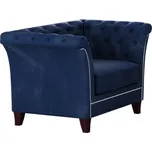 Křeslo Chesterfield Derby - Meble Ropez riviera 81, stříbrné cvoky 123x75 cm