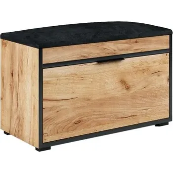 Botník Botník s čalouněným sedákem do předsíně Fala - Agat czrny 80x49 cm