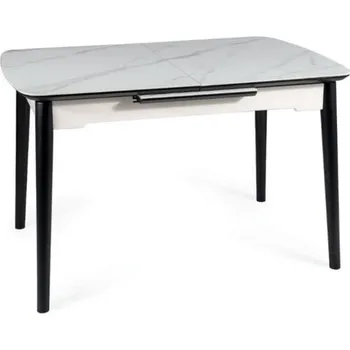 Jídelní stůl Stůl Apollo - Signal Bílý Mramor / Černý Mat 120x76 cm