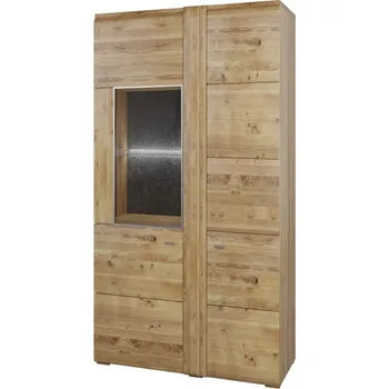 Knihovna Nízká dvoudveřová vitrína levá do obývacího pokoje Arras - MMI Sleeping Dub Bělený Masiv 89x172 cm