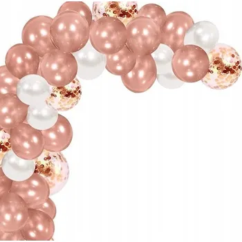 Balónek BALÓNKY ROSE GOLD s konfetami GIRLANDA s páskou OBLOUK