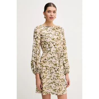 Dámské šaty Hedvábné šaty Weekend Max Mara béžová barva, mini, 2515221041600 80X, vel. 40