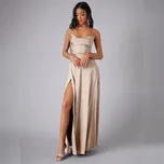 Večerní šaty BR265 Barva: Khaki, Velikost: L