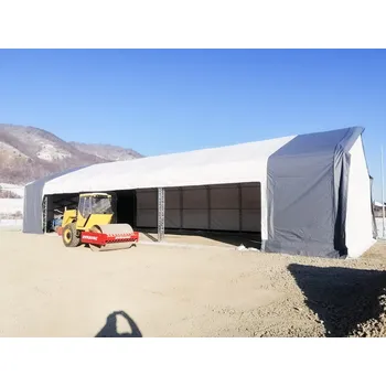 Zahradní stan Plachtová hala | Šířka 10 m | Výška 6,1 m | boční vjezd Barva: Bílá, Délka: 12,2 m