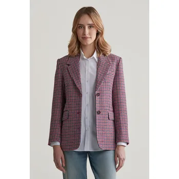 Dámské sako SAKO GANT REG HOUNDSTOOTH BLAZER BRIGHT RED