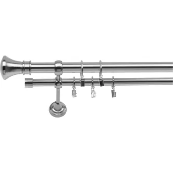 Garnýž Dvouřadá Garnýž Monaco 25/19 mm ocelový efekt 120 cm