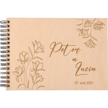 Fotoalbum Dřevěné svatební fotoalbum - luční kvítí Zvolte variantu: Bříza