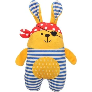 Hračka pro psa Hračka FLAMINGO plyš - Pirra králík pirát žlutý 24x9x32,5cm