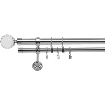 Garnýž Dvouřadá Garnýž Belluna 25/19 mm ocelový efekt 120 cm