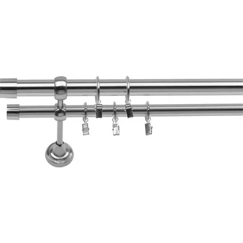 Garnýž Dvouřadá Garnýž Luna 25/19 mm ocelový efekt 120 cm