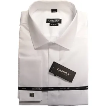 Pánská košile s dlouhým rukávem - manžeta pro manžetový knoflíček - střih SLIM - vzor SV02 - 44