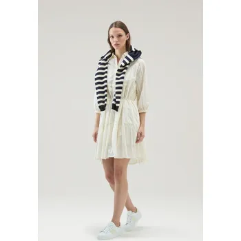 Dámské šaty ŠATY WOOLRICH BRODERIE ANGLAISE OVER DRESS PLASTER WHITE