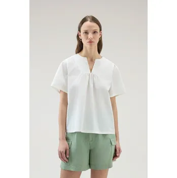 Dámská košile HALENKA WOOLRICH POPLIN BLOUSE PLASTER WHITE