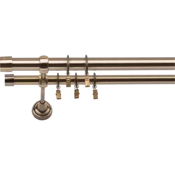 Dvouřadá Garnýž Luna 25/19 mm starožitné zlato 140 cm