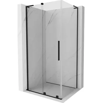 MEXEN/S - Velar L sprchový kout, posuvné dveře 100 x 90, transparent, černá 871-100-090-03-70