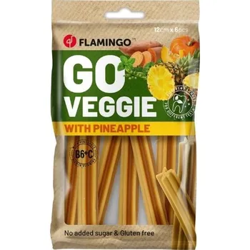 Hračka pro psa FLAMINGO Go Veggie tyčky s ananasem 78g (6ks)