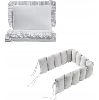 Povlečení 3dílná povlečení do postýlky bavlna 90x120 cm, chránič do postýlky 180 cm, velvet bílá / bílá