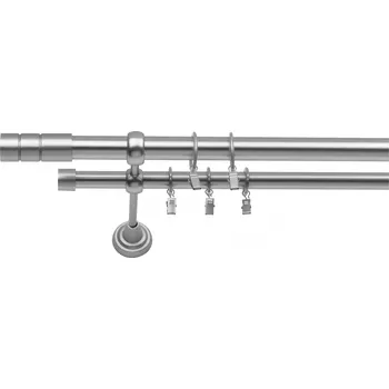 Dvouřadá Garnýž Cylinder 25/19 mm matný chrom 280 cm