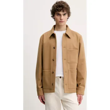 Dámská casual bunda Vlněná košilová bunda A.P.C. veste emile béžová barva, WOAJS.H02713 80E, vel. M