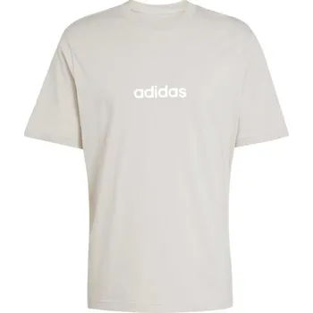 Pánské tričko Pánské triko adidas ESSENTIALS LINEAR SINGLE JERSEY 2XL Béžová, Bílá