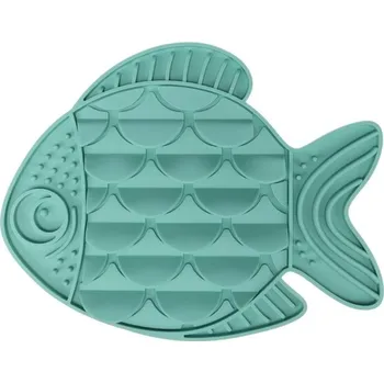 Hračka pro psa Lízací podložka FLAMINGO Nunu ryba tyrkysová 30,5x24cm