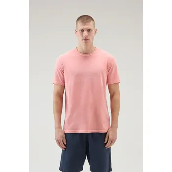 TRIČKO WOOLRICH LIGHT GARMENT DYED T-SHIRT CORAL SAND