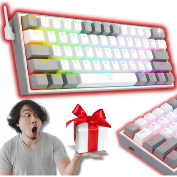 Klávesnice Herní mechanická klávesnice Redragon K617 Fizz RGB bílo-šedá