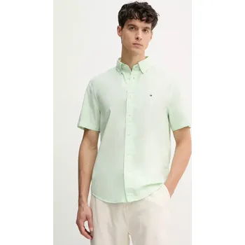 Pánská košile Bavlněná košile Tommy Hilfiger MW0MW37584 zelená 07X, vel. M